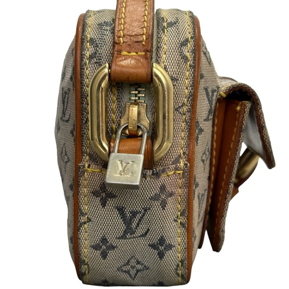Louis Vuitton Mini Lin Juliet Shoulder Crossbody Bag Monogram Tan Gray Navy - Picture 5 of 17